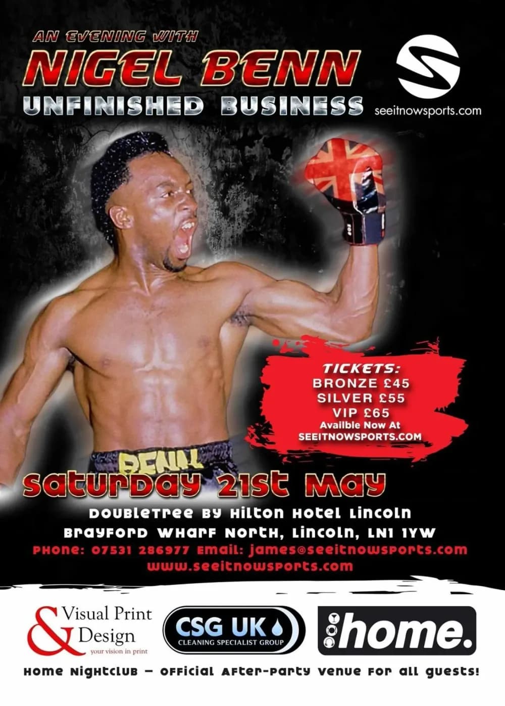 Nigel Benn boxing event sponsored by CSG