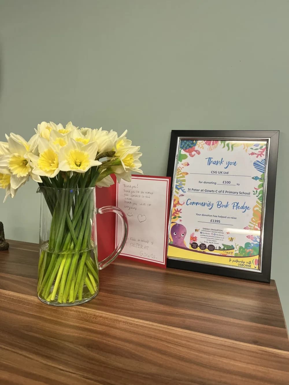 Donating money to a school for books